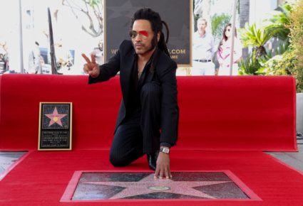 Singer-songwriter Lenny Kravitz unveils his star on the Hollywood Walk of Fame in Los Angeles