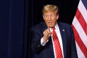 Former U.S. President Trump hosts a campaign rally, in Rome, Georgia