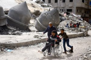 Palestinians attend Friday prayers in Rafah