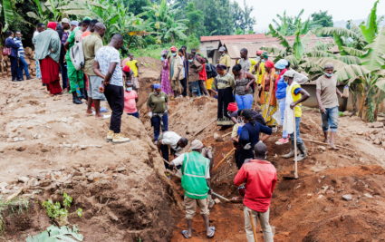 Human bones from the victims of the Rwandan Genocide are discovered in Huye district, Ngoma sector
