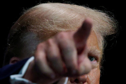 FILE PHOTO: Republican presidential candidate and former U.S. President Donald Trump attends a campaign rally in Wolfeboro, New Hampshire, U.S., October 9, 2023. Photo by Brian Snyder/Reuters