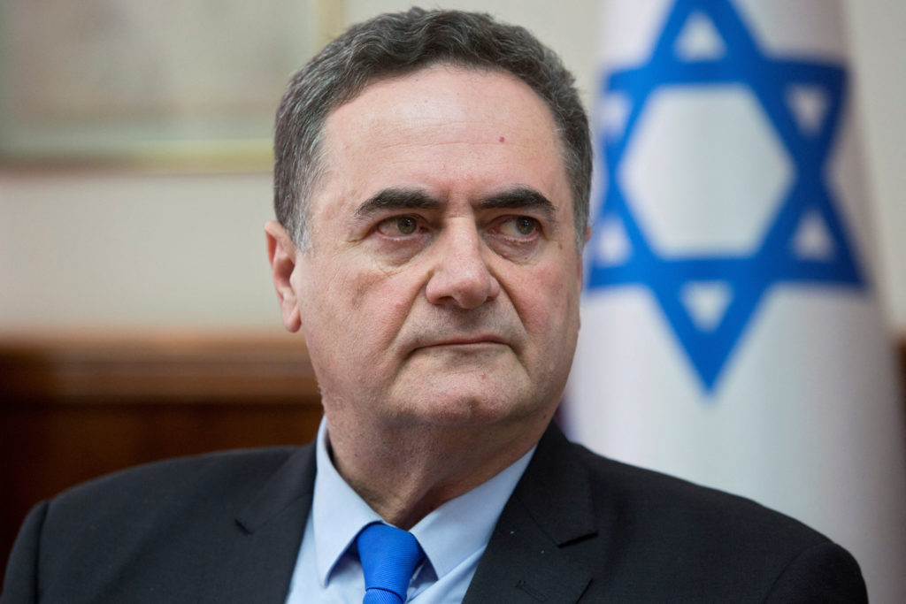 FILE PHOTO: Israeli transportation minister Israel Katz attends the cabinet meeting at the Prime Minister's office in Jeru...