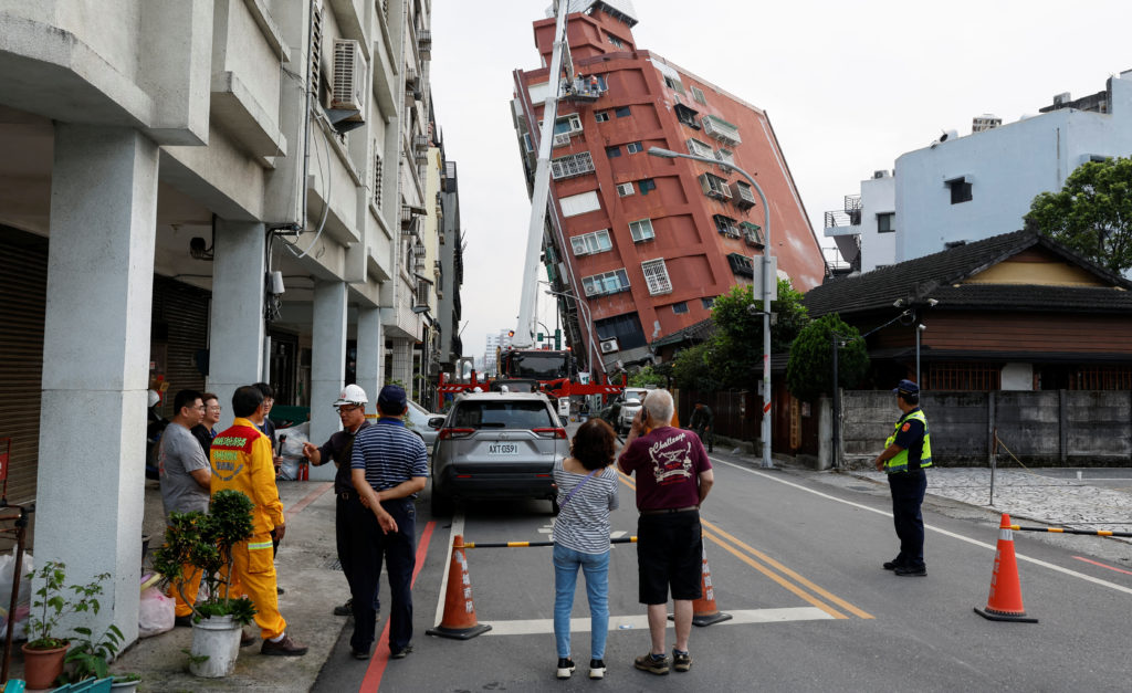 Aftermath of an earthquake, in Hualien