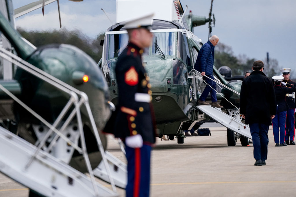 U.S. President Joe Biden visits the site of the collapsed Francis Scott Key Bridge in Baltimore, Maryland