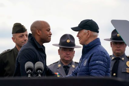 U.S. President Joe Biden visits the site of the collapsed Francis Scott Key Bridge in Baltimore, Maryland
