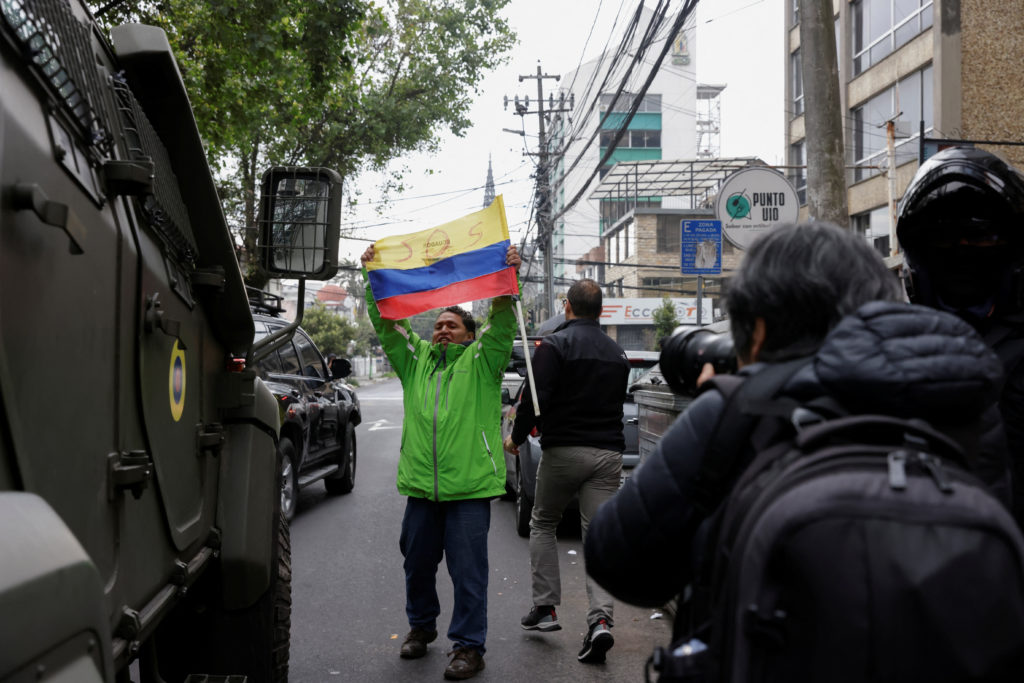 Security forces carry operation of transferring former Ecuador Vice President Jorge Glas from the Flagrancy Unit, in Quito