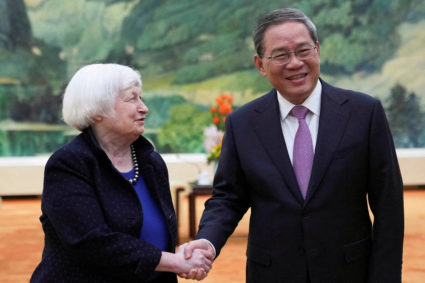 U.S. Treasury Secretary Janet Yellen meets Chinese Premier Li Qiang in Beijing