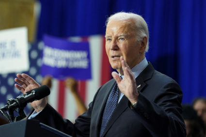 U.S. President Biden speaks about the care economy, in Washington