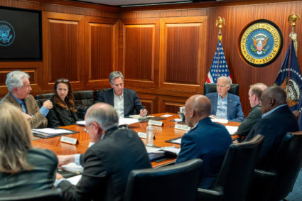 U.S. President Joe Biden meets with national security team, in the situation room at the White House