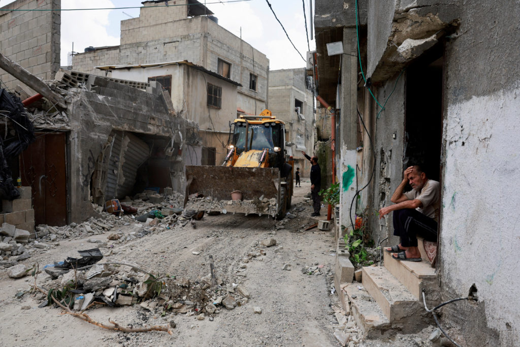 Aftermath of an Israeli raid at Nur Shams camp, in Tulkarm