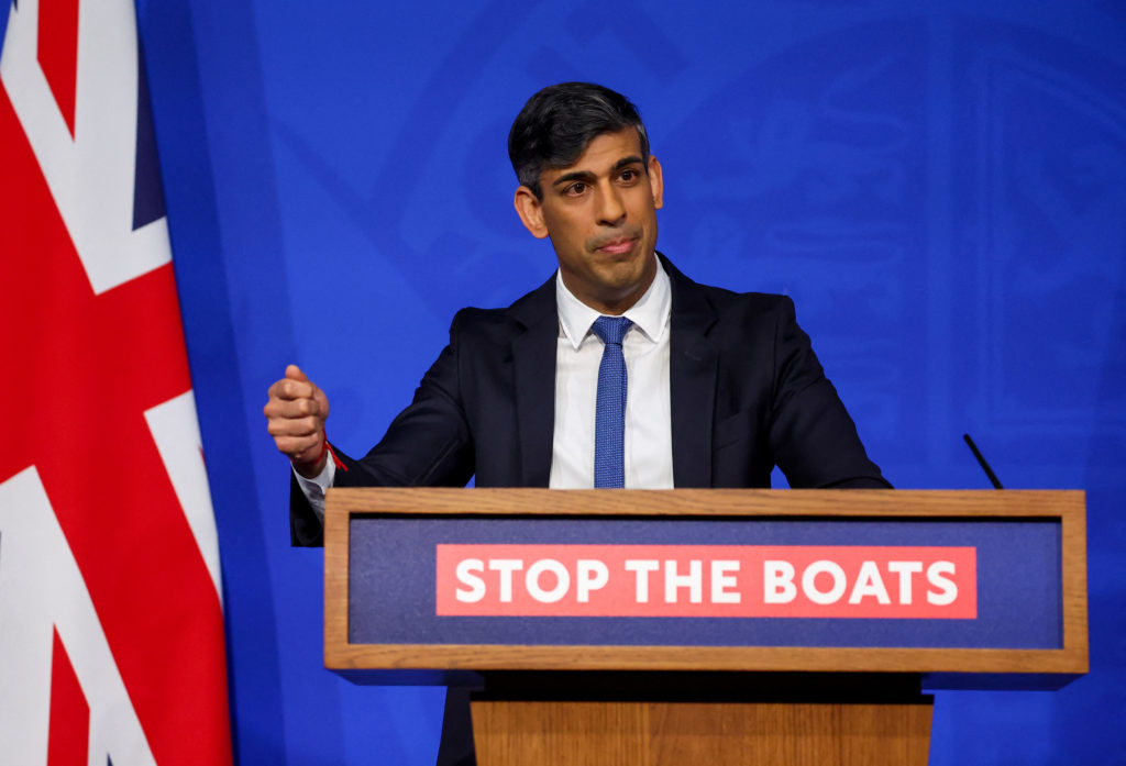 British PM Sunak hosts a press conference at Downing Street in London