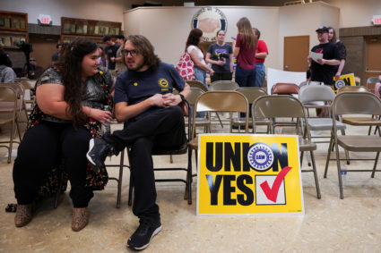 Volkswagen factory workers' unionization vote results watch party in Chattanooga