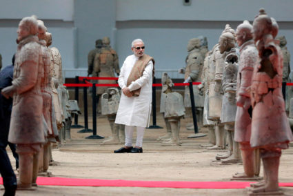 FILE PHOTO: Indian Prime Minister Modi visits the Museum of Qin Terracotta Warriors and Horses, in Xian