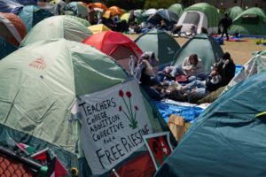 Student protest encampment in support of Palestinians at Columbia University, in New York City