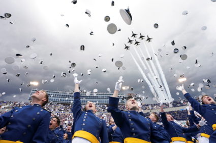 Graduation ceremony at the Air Force Academy in Colorado Springs