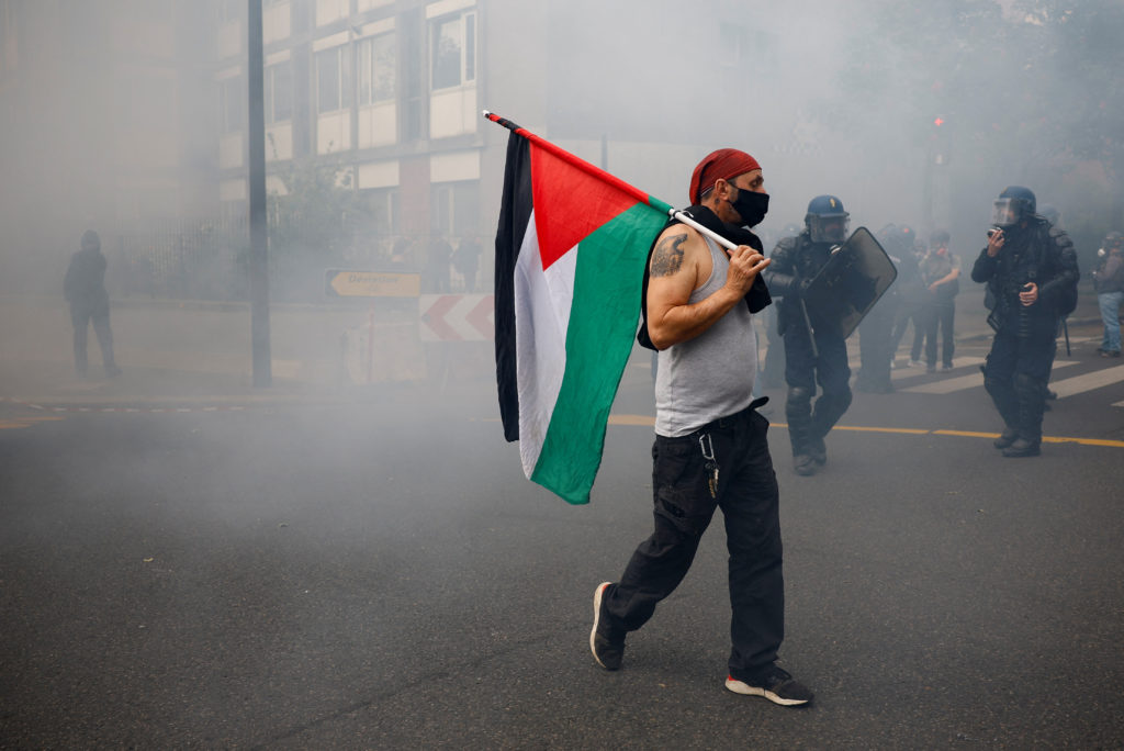 Traditional May Day labour union march in Paris