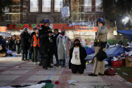 Protesters gather at the University of California Los Angeles