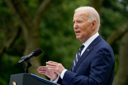 U.S. President Joe Biden speaks during an event regarding new tariffs targeting various Chinese exports, in Washington