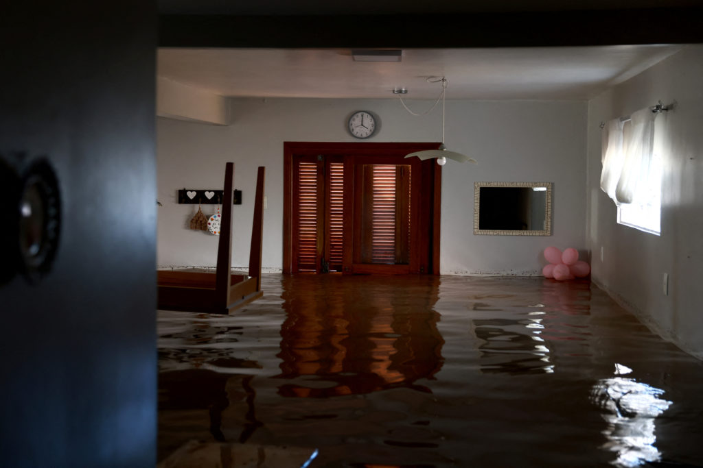 A view inside a flooded house at Asuncao neighbourhood in Porto Alegre, Rio Grande do Sul, Brazil, May 14, 2024. Photo by ...