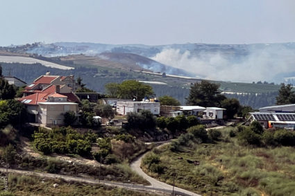 Smoke billows over northern Israel after rockets were fired from Lebanon