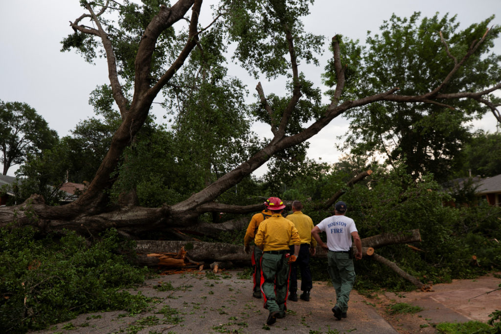 Aftermath of severe storms in northern Houston, Texas