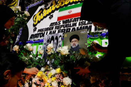 Vigil outside the Iranian embassy in Jakarta