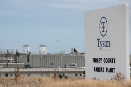 Tyson Fresh Meats processing plant is seen three days after a fire heavily damaged the facility in the Finney County town ...