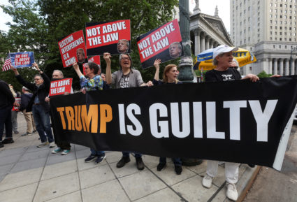 Former U.S. President Trump's criminal trial on charges of falsifying business records, in New York