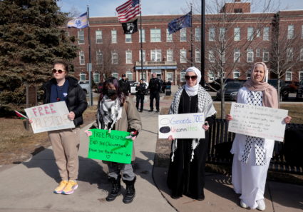 "Uncommitted" supporters hold a rally ahead of Michigan's Democratic presidential primary election in Hamtramck