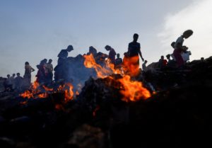 Aftermath of an Israeli strike on an area designated for displaced people, in Rafah in the southern Gaza Strip