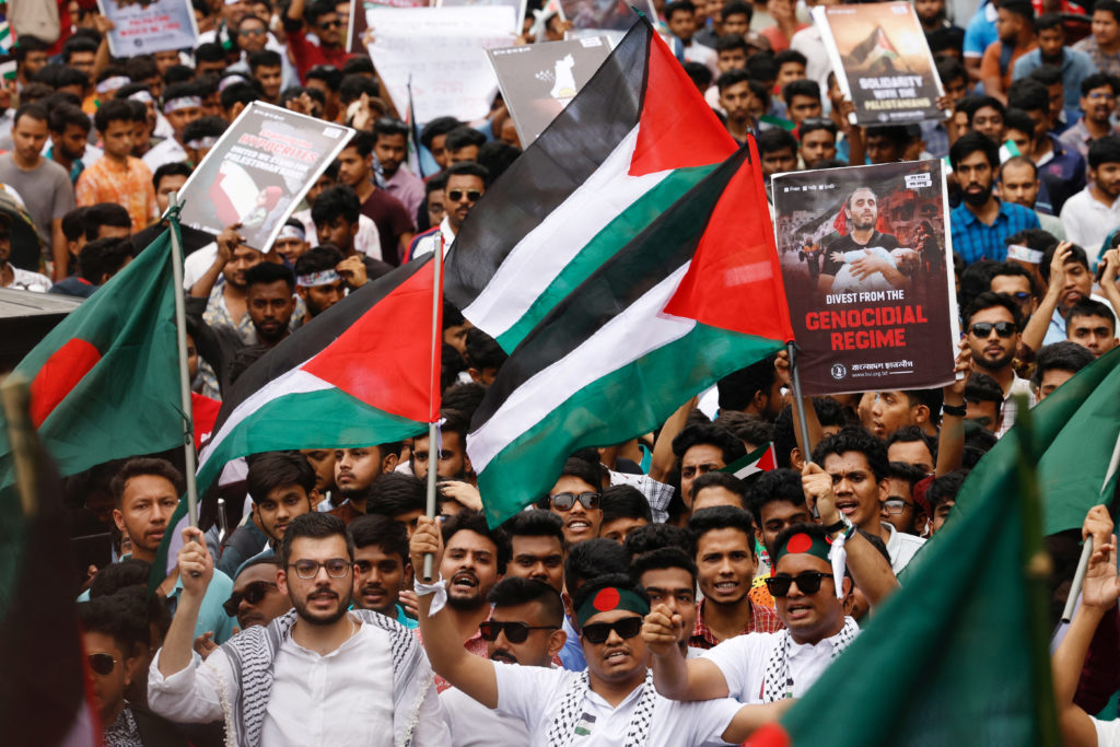 Activists in Bangladesh universities march to demand an end to the Israel-Hamas war