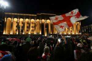 Protest against a bill on "foreign agents" in Tbilisi