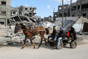 Palestinians flee Rafah after Israeli forces launched a ground and air operation in the eastern part of the southern Gaza ...