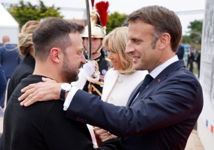 As Zelenskyy visits for D-Day, Macron says France will provide Ukraine with combat aircraft to defend against Russia