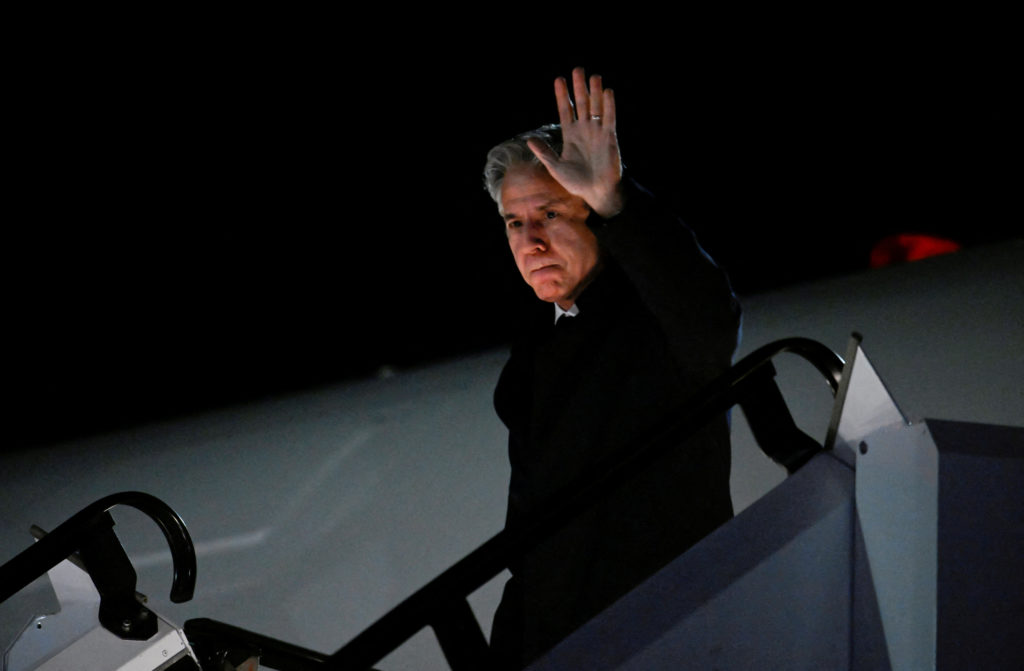 FILE PHOTO: U.S. Secretary of State Antony Blinken arrives for the Munich Security Conference (MSC) in Munich