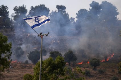 Fire following over border rockets launching to Israel from Lebanon, amid ongoing cross-border hostilities between Hezboll...