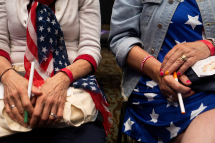 Voters gather to watch first presidential debate