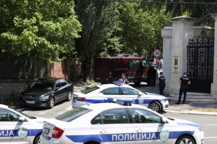 Attacker shot dead after firing crossbow at police officer outside Israel's embassy in Serbia