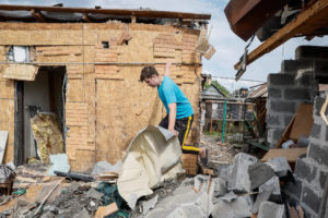 Aftermath of a Russian missile strike in Pokrovsk
