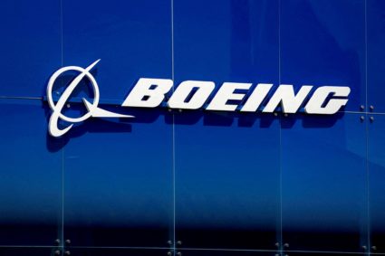 FILE PHOTO: Boeing's logo is seen in France