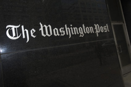 A general view of the exterior of The Washington Post Company headquarters in Washington