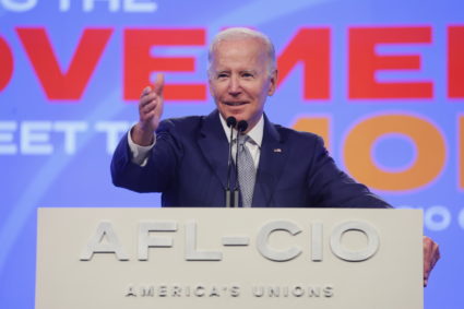 U.S. President Biden delivers remarks at the 29th AFL-CIO Quadrennial Constitutional Convention, in Philadelphia