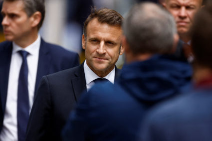 French President Macron votes in the second round of the 2024 snap legislative elections