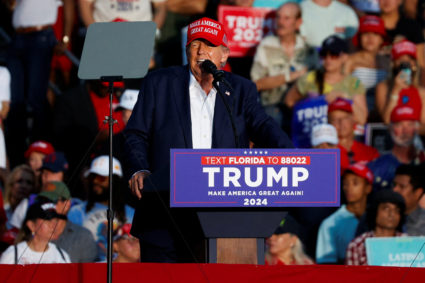 Republican presidential candidate and former U.S. President Trump holds campaign rally in Doral