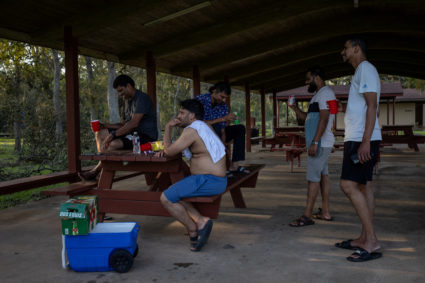 Aftermath of Hurricane Beryl, in Oyster Creek, Texas