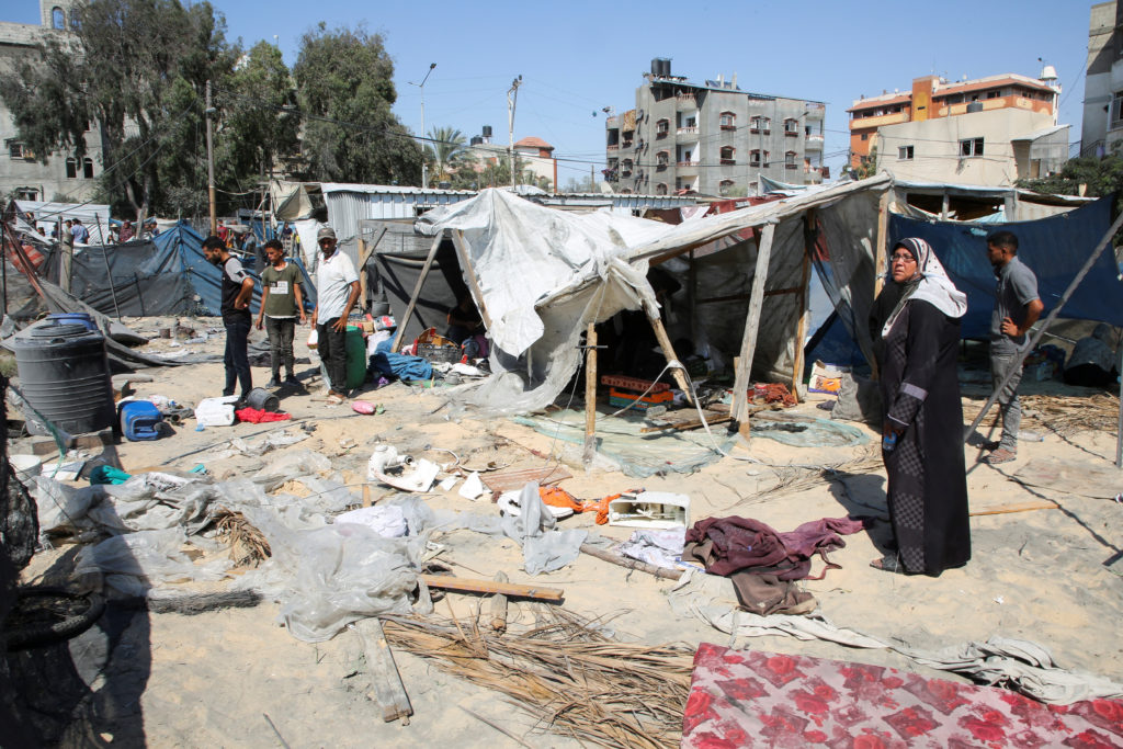 Aftermath of Israeli strikes in Khan Younis in the southern Gaza Strip