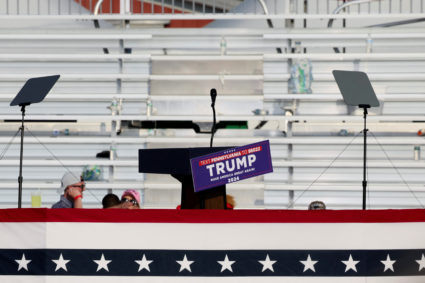 Republican presidential candidate Donald Trump holds a campaign rally in Butler