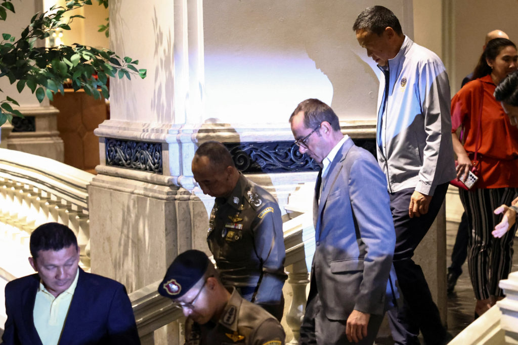 Thailand's PM Thavisin visits the Grand Hyatt Erawan Hotel, where it is believed that at least 6 people have been reported...