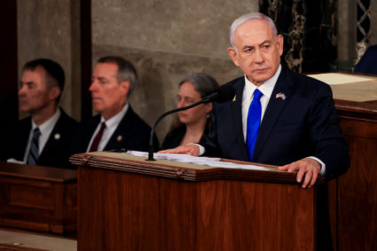 Israeli Prime Minister Benjamin Netanyahu addresses a joint meeting of Congress in Washington