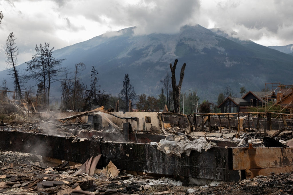 Aftermath of wildfire in Jasper